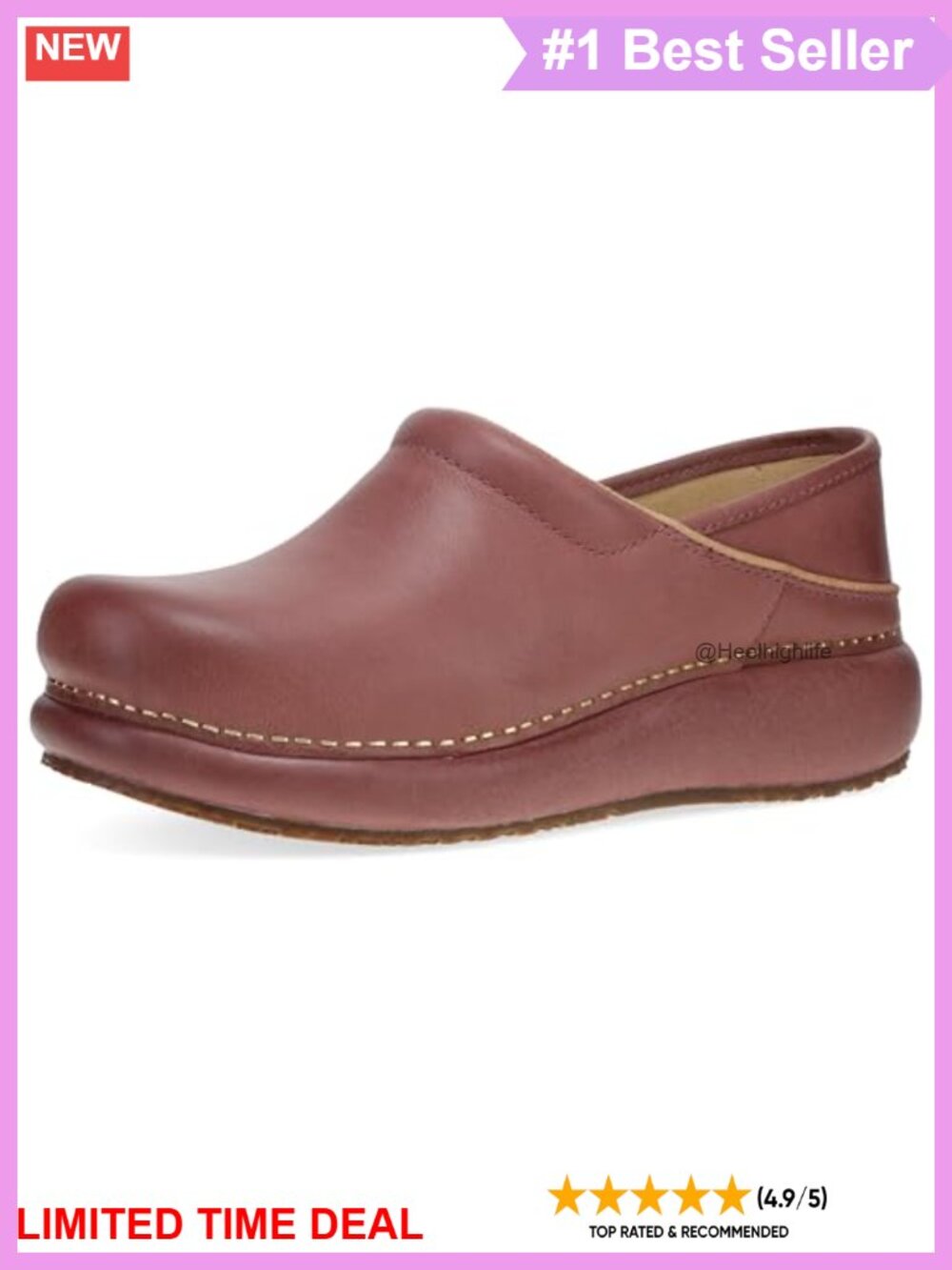 Dansko Women's Platform Pro Slip Resistant Memory Foam Clog for Work